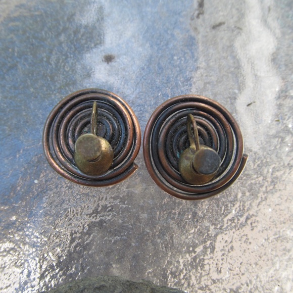 Vintage Pedro Pujol Modernist Brooch and Earrings Set Mid Century - Picture 3 of 4